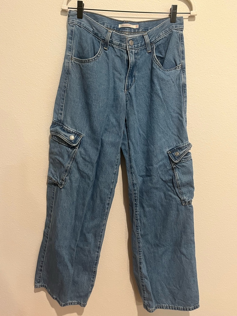 Levi's Blue Wide-Leg Cargo Jeans